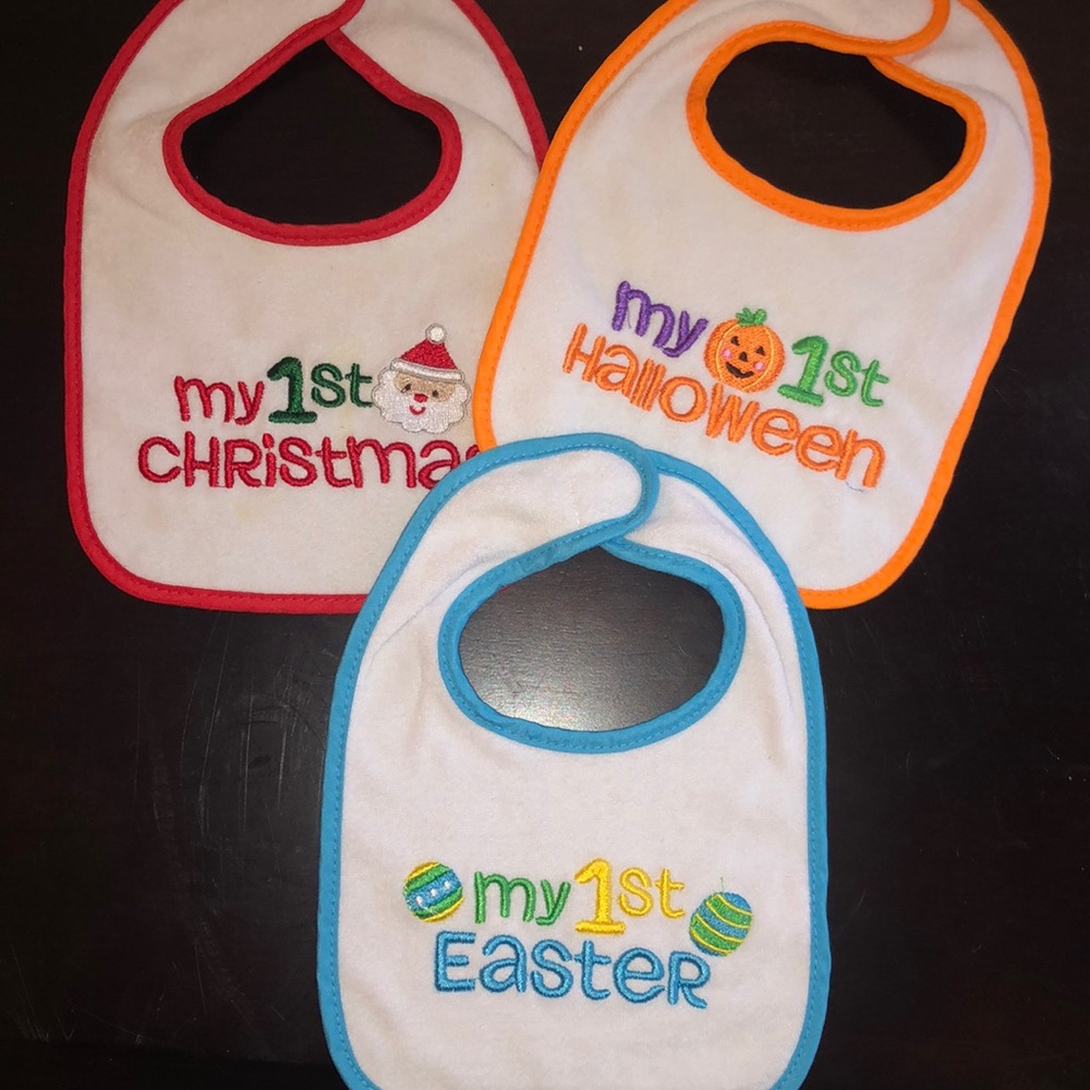 Set of Holiday Baby Bibs